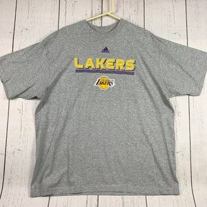 Los Angeles Lakers NBA‎ XL Adidas Gray New Casual T-Shirt Adult